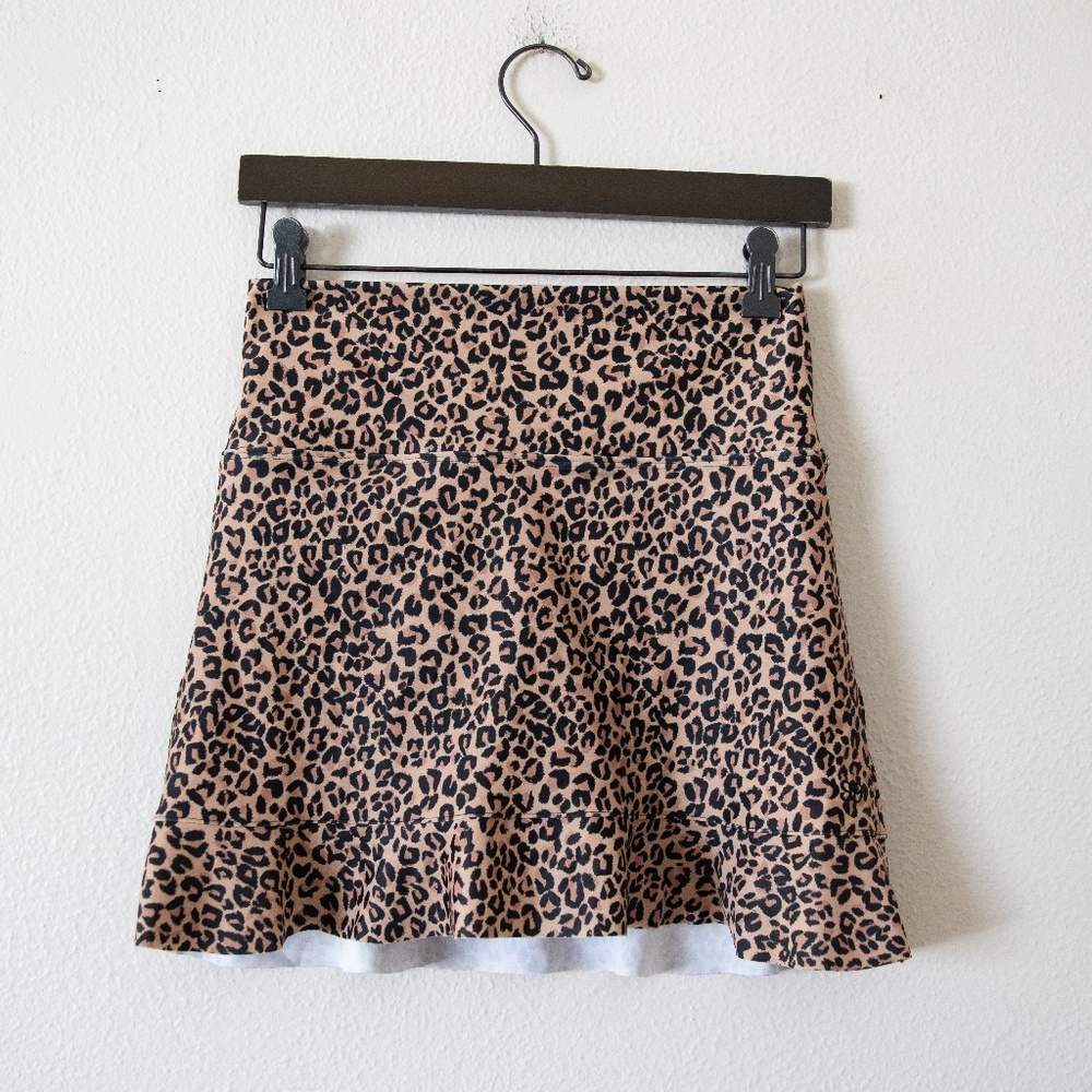 Albion Fit Pursuit High Waisted Swim Skirt Leopard